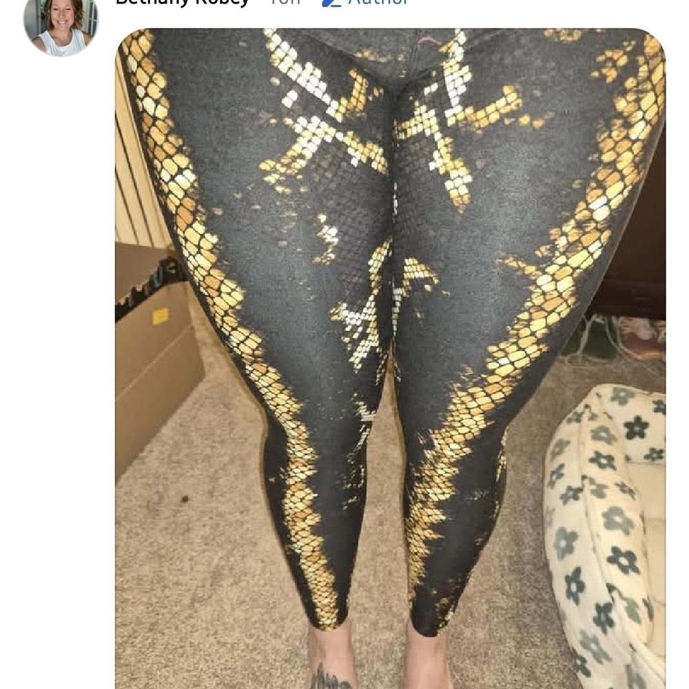 Black and Gold Snake Print Leggings